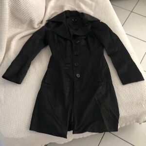 XS Cotton Polyester Black Bebe Trench Coat